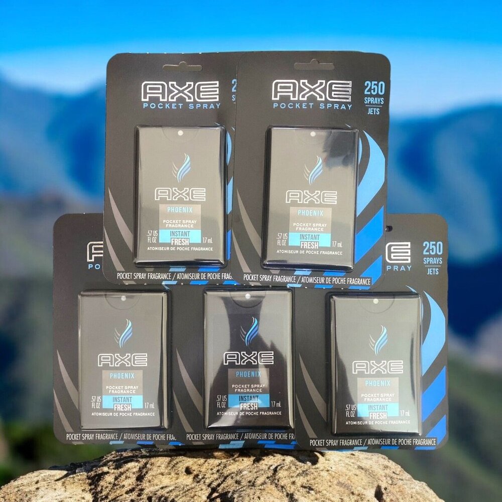 Axe Phoenix Pocket Spray Fragrance Men's 0.57 oz / 17 mL Travel Size - 5 PACK